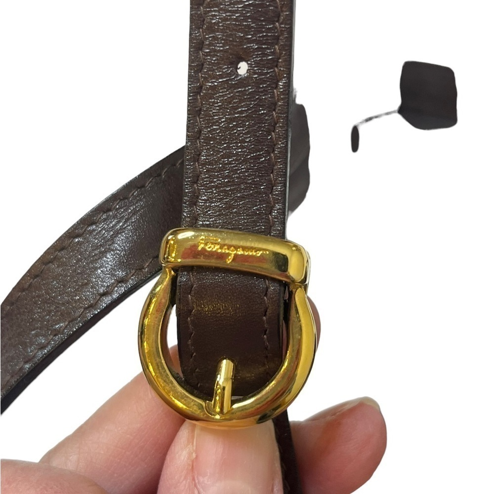 SALVATORE FERRAGAMO Vintage Brown Leather Shoulder Bag - Picture 9 of 14